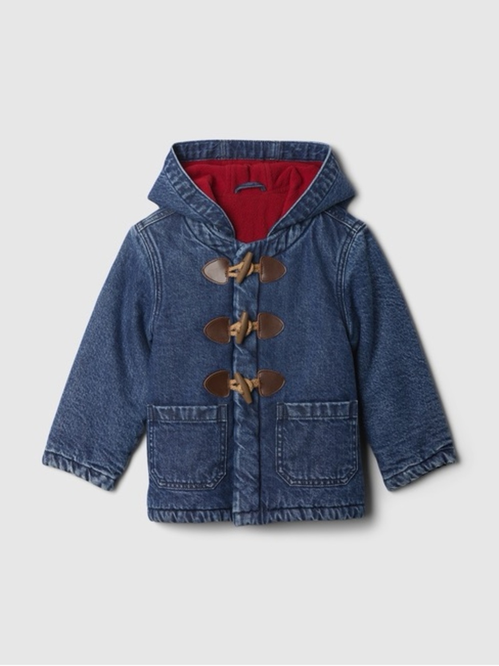 GAP X Paddington Kids Blue Denim coat with Red fleece Lining